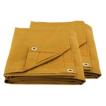(2 Pack) 8' x 10' Tan Canvas Tarp 12oz Heavy Duty Water Resistant