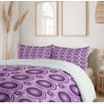 thumbnail image 6 of Ambesonne Geometric Duvet Cover Sets, Circular Lines Rings, 2-Queen, Purple, 6 of 7