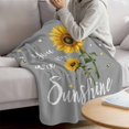 thumbnail image 3 of Sunflowers Blanket Soft Cozy Warm Throw Blanket for Couch, Plush Fuzzy Flannel Fleece Blankets for Sofa, Spring Summer Bees Yellow Floral Grey Bed Blankets Lightweight Gifts for Women, 32"x48", 3 of 9