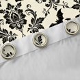 thumbnail image 4 of Homewish Vintage Damask Kitchen Curtains, Classic Gothic Flower Black Out Curtains Pack of 2 (42x63 Each), Ivory Black, 4 of 5