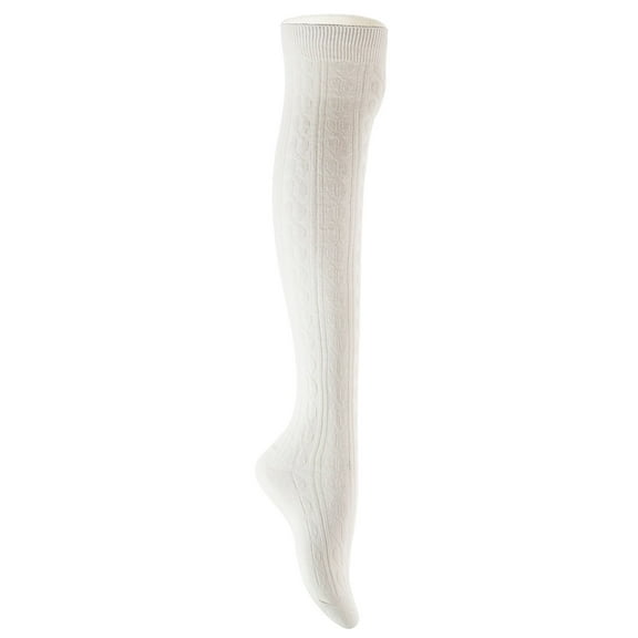 Lian LifeStyle Big Girls' 4 Pairs Over Knee High Cotton Boot Socks JMYP1024 Size L/XL(White)