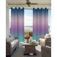 thumbnail image 4 of Blackout Curtains for Bedroom, Blue Purple Teal Ombre Cream Room Darkening Window Drapes for Living Room, Modern Abstract Art Aesthetics Thermal Insulated Grommet Curtains, 42x45 inch, 2 Panels, 4 of 9