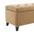 thumbnail image 6 of S-HOME Versatile 47.5-Inch Ottoman Storage Seat  with Safety Close Hinge, Teddy Upholstered Ottoman for Home Organization, Brown, 6 of 9