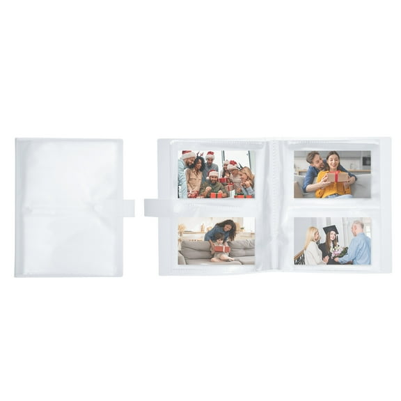 Uxcell 2 Pocket Clear Photo Album, 200 Slots Card Scrapbook with Snap Closure, Transparent