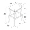 thumbnail image 4 of Home Square 3 Piece Wood and Faux Leather Backless Bar Stool Set in White, 4 of 10