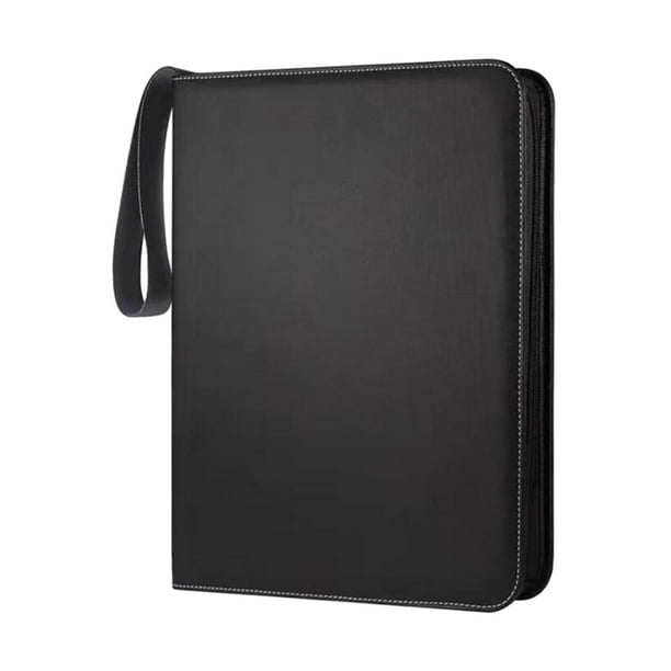 Carpetas de tarjetas con 9 bolsillos para tarjetas coleccionables, carpeta de colección de tarjetas de béisbol con negro un