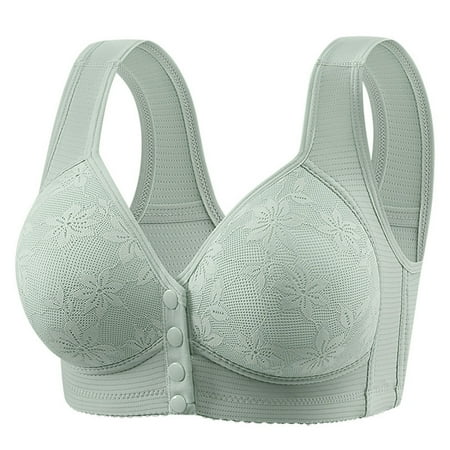Wireless Bras for Women  Xunlbb Woman s Printing Thin Style Ventilate Large Size Bra Without Steel Rim(Green 38/85)