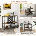 thumbnail image 3 of Spaco 3-Tier Wine Bar Cabinet wit 8 Bottles Rack and 12 Glasses Hanger-Rustic Brown, Kitchen Storage Shelf for Spices, Pots, and Pans, 3 of 7