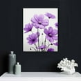 thumbnail image 3 of Flowers Wall Art Canvas Pictures Purple Wildflowers Black and White Background 3 Piece Canvas Art Blossom Contemporary Artwork for Home Decoration Office Kitchen Wall Decor, 3 of 4