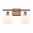 thumbnail image 3 of Innovations Lighting  Athens 2 Light 16" Bath Vanity Light Antique Copper/Matte White, 3 of 5