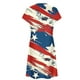 thumbnail image 5 of Puntoco Vestido De Cuello Redondo De Manga Corta Suelto Informal Estampado Del Día De La Independencia De Verano Para Mujer Rojo M,Regalos Para Mujer Joven, 5 of 5