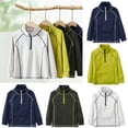 thumbnail image 2 of gcong Kids Half-Zip Sweatshirt Lightweight Sweatshirt with Stand-Up Collar Soft Pullover for Boys and Girls Active Wear for School Outdoor Play Winter Warmth Light Green, 2 of 3