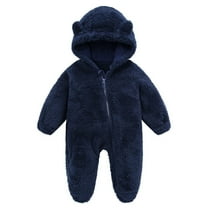 Winter Baby Clothes Warm Fleece Thick Onesie Ear Hooded Jumpsuits Newborn Boys Girls Romper Kids Coats Jackets