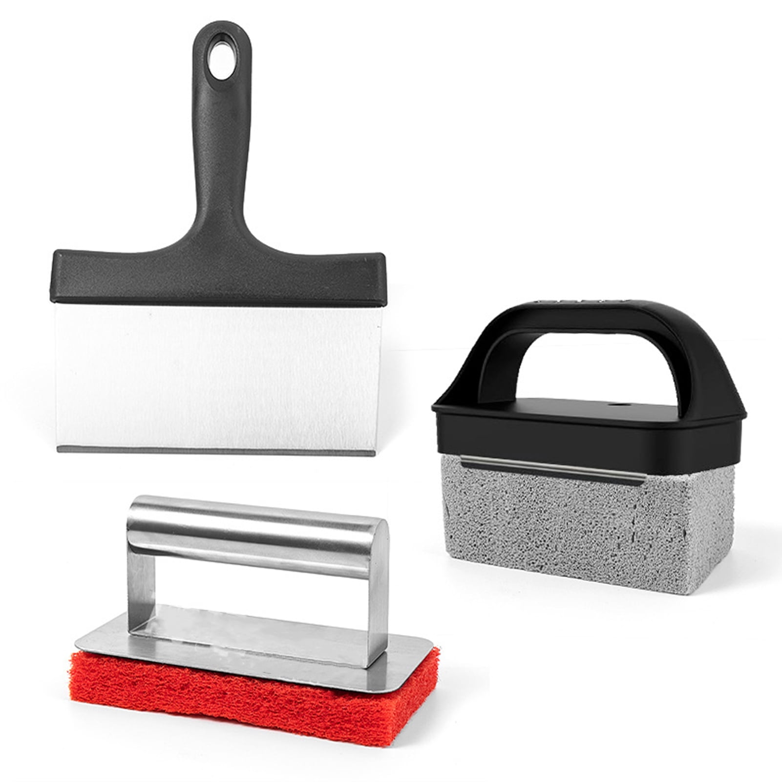 Homelife 11Pcs Griddle Cleaning Kit Professional Grill Cleaner Tool Set with 2 Handles 1 Scraper 3 Stones And 5 Brushes Heat-Resistant Deep Cleaning Grill Accessories for Blackstone