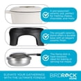 thumbnail image 6 of BIRDROCK HOME Cast Iron Fondue Pot Set | 8 Fondue Forks, Chrome Safety Burner | Chocolate, Cheese, Melting, Dip Warmer, Mini Fountain, Covered Strawberries | Wedding Gifts, Hosting Essentials | Cream, 6 of 9