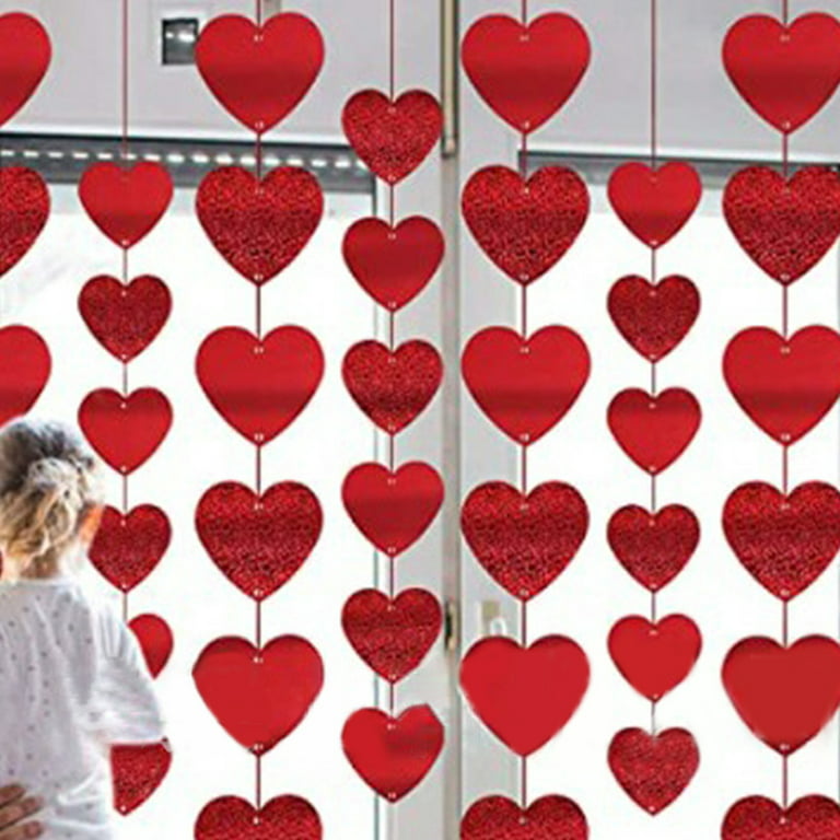 6 x 7ft Red Heart String Valentines Day Decorations Engagement Wedding Party  NEW, 25 - Harris Teeter