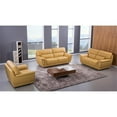 thumbnail image 3 of Pemberly Row Modern Yellow Color With Italian Leather Loveseat, 3 of 4