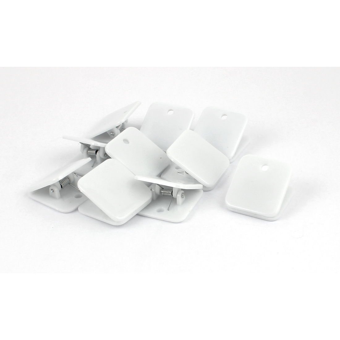 REGALWOVEN Office Plastic Paper Document Memo Stationery Binder Clip White 10pcs