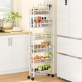 thumbnail image 1 of Carrito de Almacenamiento Delgado ThreeHio de 6 Niveles para Baño y Cocina Blanco, 1 of 7