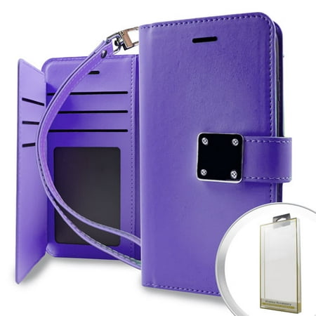 MUNDAZE Purple Storage Faux Leather Wallet Case For Samsung Galaxy S9