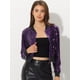 thumbnail image 2 of Chaqueta De Lentejuelas Tipo Aviador Con Cremallera En La Parte Delantera Con Purpurina Brillante Para Mujer Púrpura L, 2 of 6