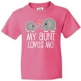 thumbnail image 3 of Inktastic My Aunt Loves Me Niece Nephew Elephant Youth T-Shirt, 3 of 5