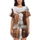thumbnail image 1 of Balery Yak Conjunto de Pijama para Mujer con Estampado, Dos Piezas de Manga Corta y Shorts, Ropa de Dormir Suave con Cuello Redondo y Bolsillos-4X-Large, 1 of 6