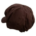 thumbnail image 2 of Colorful Polor Bear Embroidered Cotton Elastic Newsboy Cap - Brown OSFM, 2 of 5