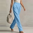 thumbnail image 6 of CHGBMOK Women's Wide Leg Pants High Waisted Button Business Casual Trousers Pleated Slacks Pants with Pockets, 6 of 9