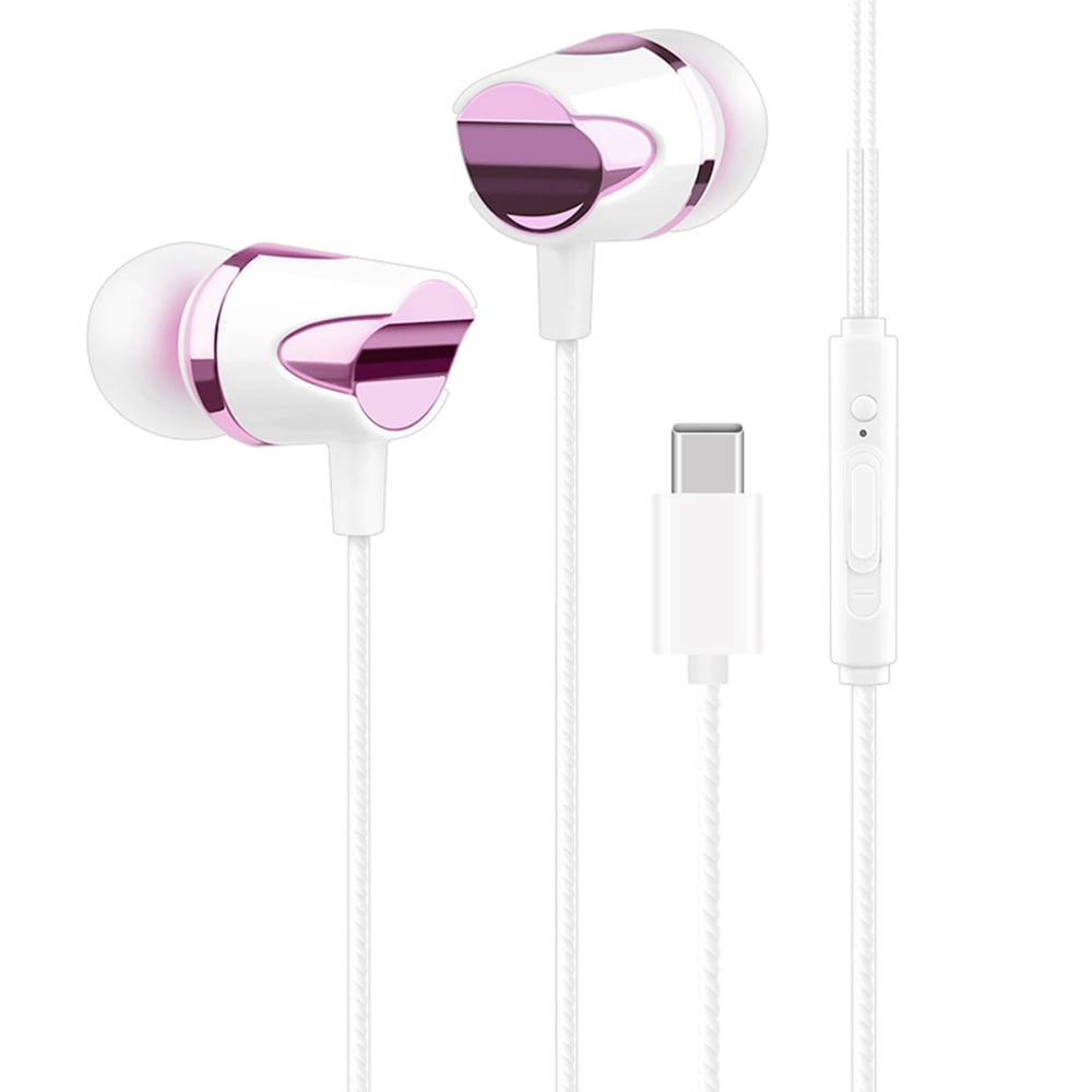 USB TypeC Wired Earphones Portable InEar Headphones Line Control With