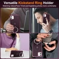 thumbnail image 6 of for iPhone 12/12 Pro Case with Stand [ Grade Drop Tested][Compatible with Magnet] Ring Translucent Slim Hard Back Soft Edge, Wine Red, 6 of 13