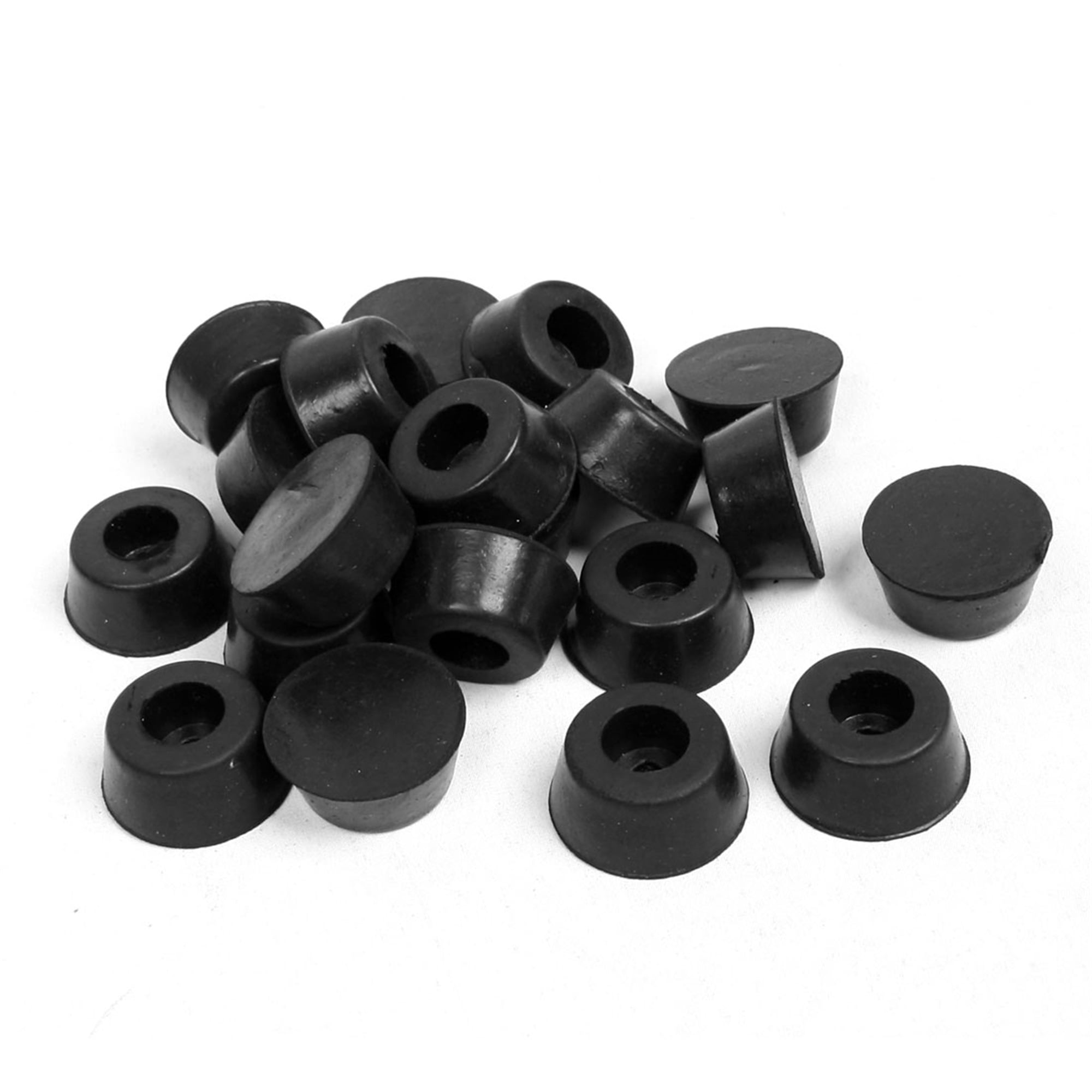 Uxcell Furniture Rubber Foot Pad Rubber Round 26mm Dia Chair Leg Cover Table Black 20 Pcs