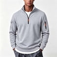 thumbnail image 2 of KEXE Mens Quarter Zip Pullover Knit Mock Neck Sweatshirt Casual, 2 of 9