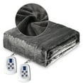 thumbnail image 3 of CozyHom King Size Electric Heated Blanket, Flannel Heating Throw Blanket Dual Control, Bed Blanket with 10 Heat Settings and Automatic Shut-Off Timer, Grey, 3 of 15