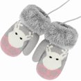 thumbnail image 3 of Toddler Kids Warm Winter Gloves Cute Infant Baby Boys Girls Thick Fleece Lined Full Finger Ski Snow Gloves Mittens, 3 of 5