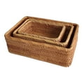 thumbnail image 3 of Wood Handmade Storage Box With Storage Basket Organizer Box Rattan Traditional Rattan For Easy Organizer Box Storage Small square basket three-piece, 3 of 5