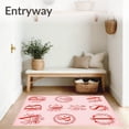 thumbnail image 3 of ODIKA 5'x7' Machine Washable Non-Slip Area Rug, Whimsical Floral Alphabet Crawl Surface Development Circular High Traffic Rug with Pad, Pink, 688792, 3 of 8