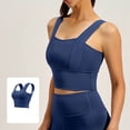 thumbnail image 2 of Purcolt Sports Bra Top for Women Short Sleeve Padded Yoga Workout Crop Top with Built in Bra Support, 2 of 6