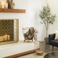 thumbnail image 3 of DecMode Gold Metal Mobile Wire Basket Storage Cart with Wood Interior, 3 of 14