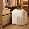thumbnail image 3 of Breathable Cotton Quilt Storage Bag with Clear Window Large Bedding Organizer for Comforters Blankets Closet, 3 of 7