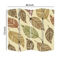 thumbnail image 4 of 3 Panel Canvas Made Foldable Screen with Leaf Print, Multicolor- Saltoro Sherpi, 4 of 4