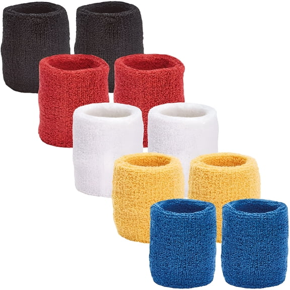 TELOLY Multi-Color Sports Wristbands for Basketball Leagues, 5 Pairs Per Pack