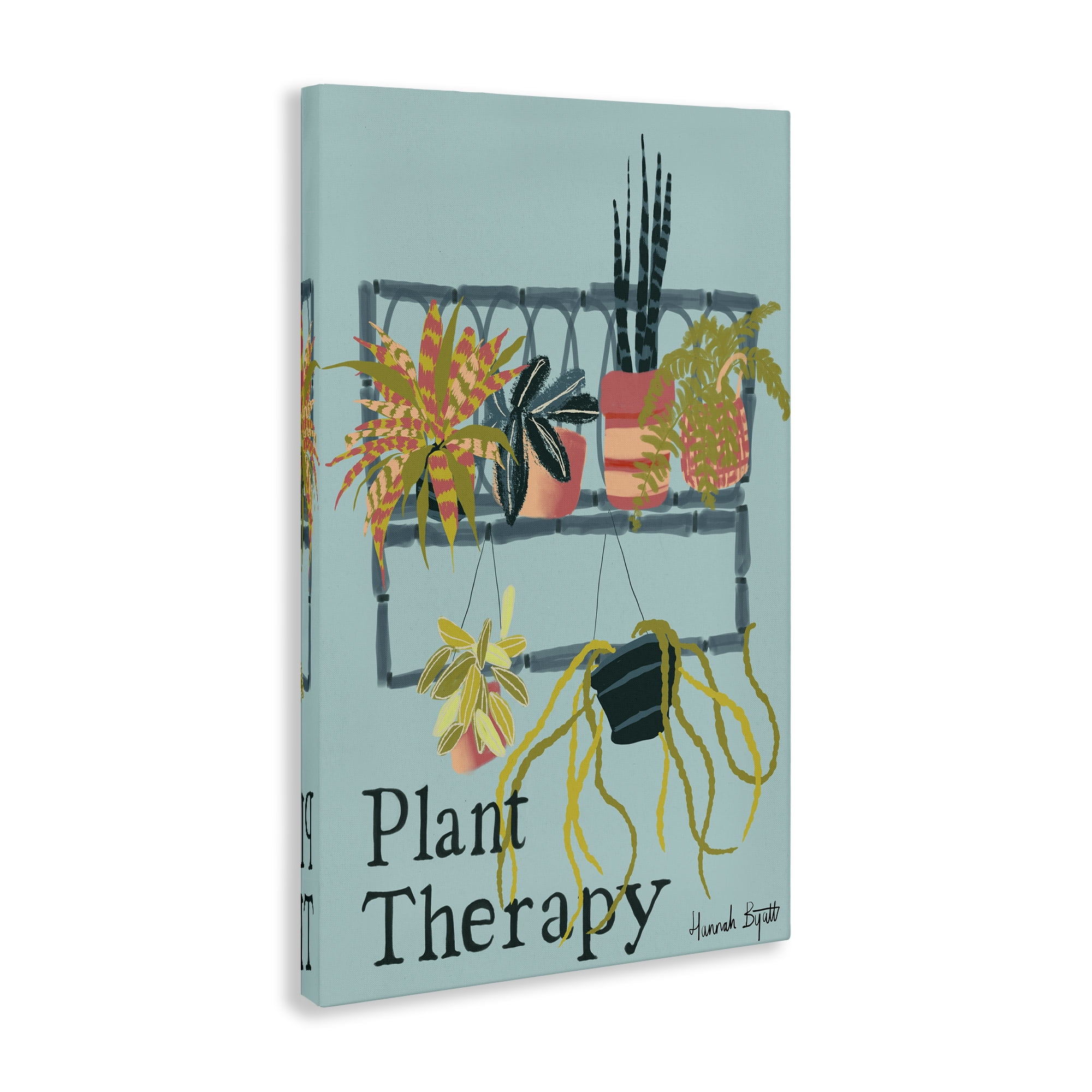 Stupell Industries Plant Therapy Shelf Plants & Flowers Painting Wrapped Canvas Art Print Wall Art, 20 x 30