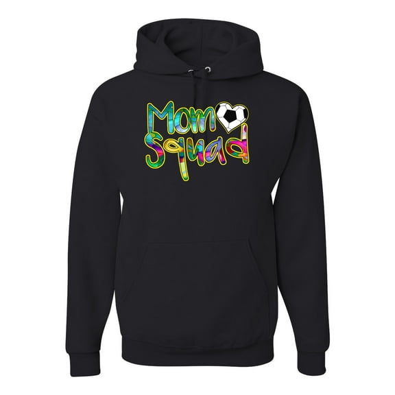 Wild Bobby, Soccer Mom Squad, Sports, Unisex Graphic Hoodie Sweatshirt, Black, Small