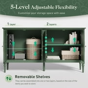 May in Color Console Cabinet, 58 Wood Sideboard Buffet Cabinet, for Entryway, Living Room, Bedroom, Dining Room, Green