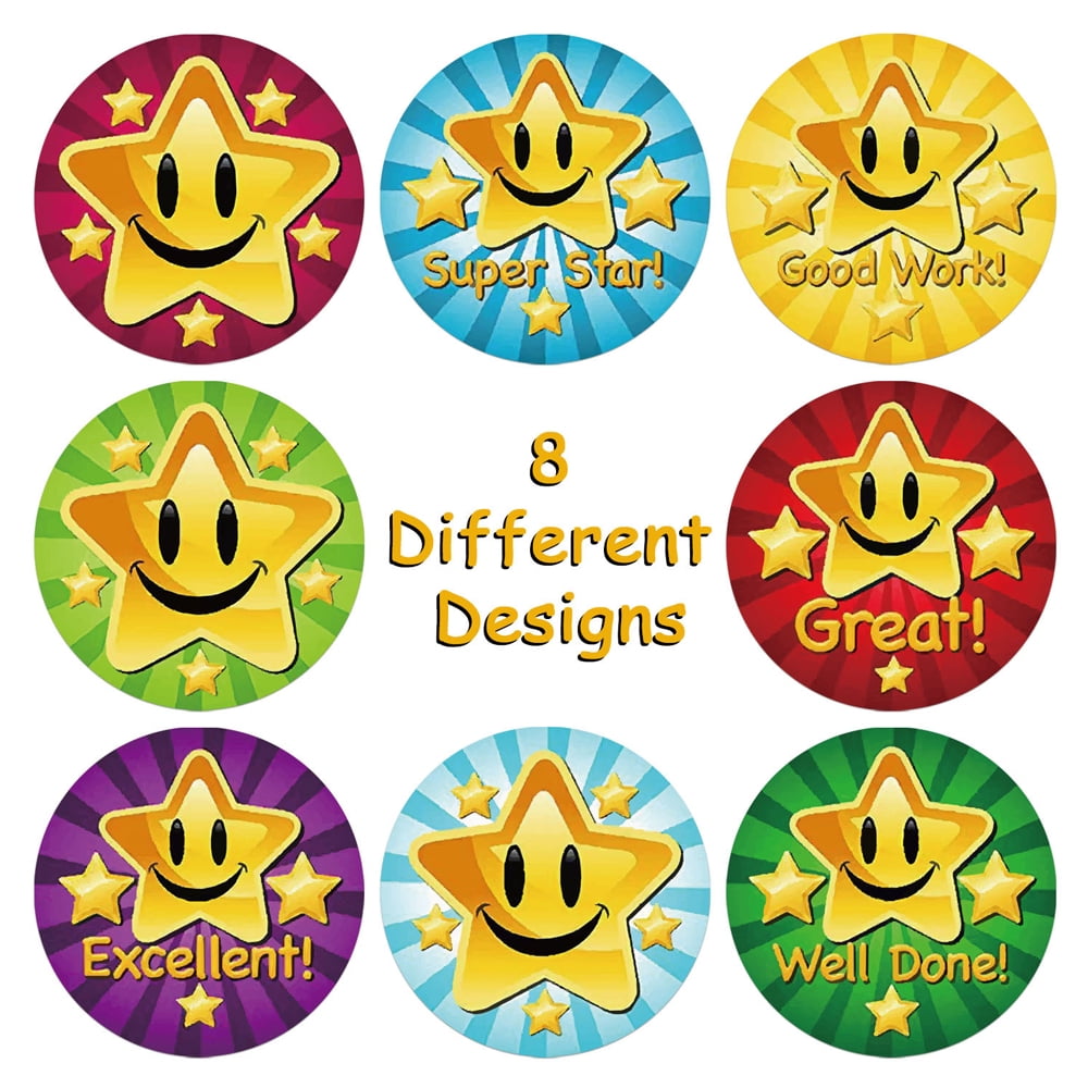  6048 Pieces Small Stickers for Kids Reward Chart Mini Reward  Stickers for Teachers and Kids Incentive Chart Stickers Bundle Happy Smile  Face Star Stickers for Reward Behavior Chart (Vivid Style) 