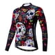 thumbnail image 2 of 2019 Maillot de ciclismo de manga larga para mujer, maillot de ciclismo de carretera, MTB, camisetas de bicicleta de montaña, maillot de carreras, blusa con calaveras, color blanco, 2 of 4