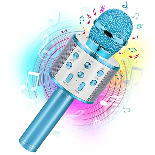 Kids Gifts for 6 7 8 9 10 11 Year Old Boys Girls,Karaoke Microphone for Kids Popular Toys for 5-12 Year Old Boys Girls Christmas Birthday Gifts for Toddler Teenage Girl Boy - Blue