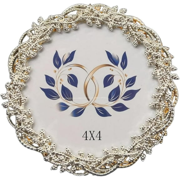 Mini Picture Frame -HD Glass Unique Ornate Antique Metal Photo Frame Desk Display, for Wedding Anniversary Birthday Mothers Day Gifts (Silver)