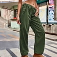 thumbnail image 5 of XIAfhje Wide Leg Pants Woman Cargo Pants Baggy Pants Fashion Plus Size Drawstring Casual Solid Elastic Waist Pocket Loose Pants Casual Baggy Palazzo Trousers Pants, 5 of 5